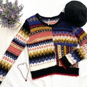 Free People ❄️ acrylic alpaca blend multi color sweater